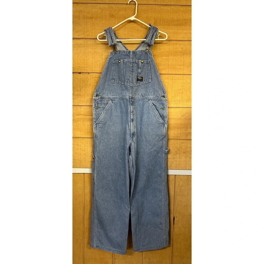 Vintage OshKosh Bgosh Vestbak Denim Overalls Mens 38x30 (27?)  Bibs Carpenter